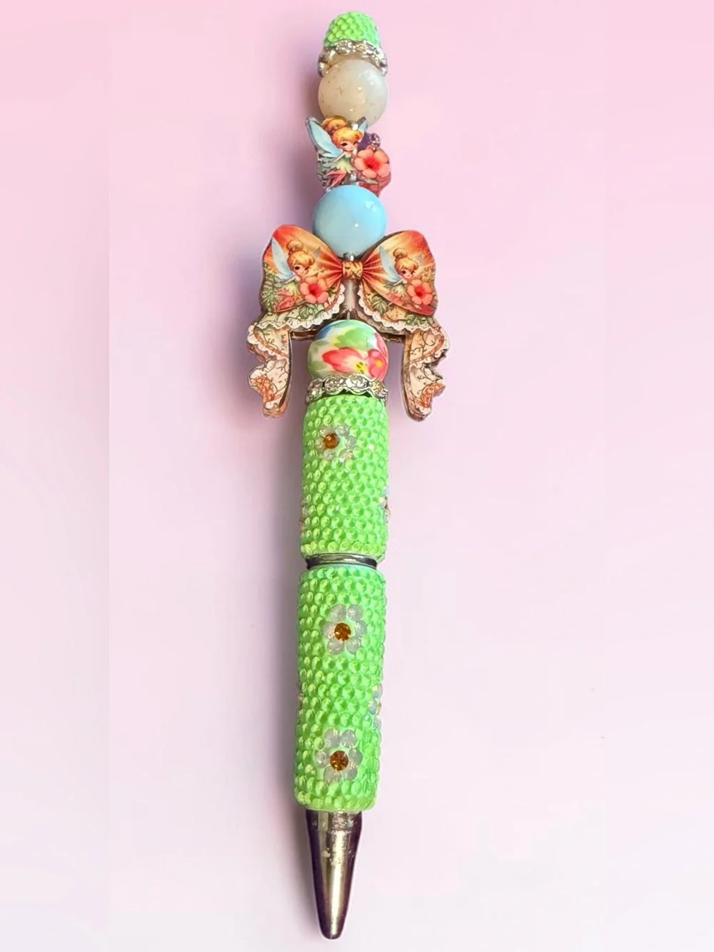 Pixie Hollow Bloom Rhinestone Pen | Fairy Beaded Ballpoint Pen | Whimsical